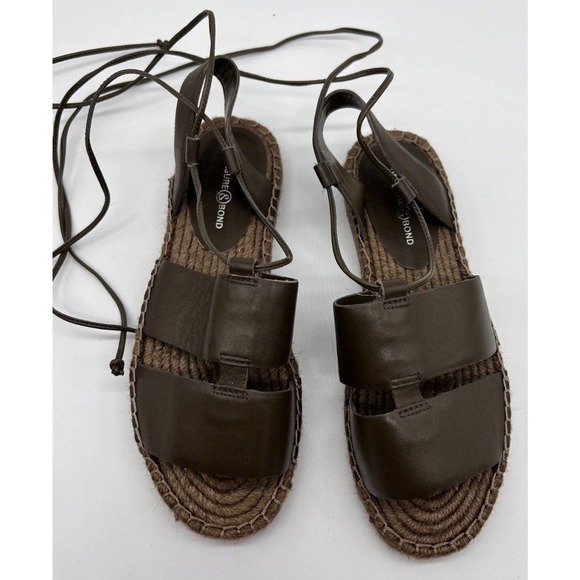 Treasure & Bond Womens 5.5 M Bradd Green Leather Ankle Wrap Espadrille Sandals - Picture 3 of 9